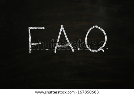 f.a.q. written with white chalk on blackboard