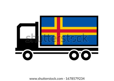aland islands delivery truck on a white background