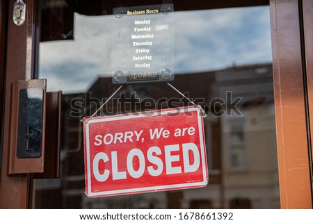 UK Restaurants pubs and cafes close down under coronavirus covid-19 as government says they must shut down Royalty-Free Stock Photo #1678661392
