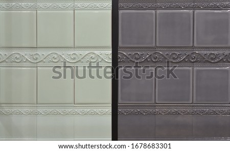 marble kitchen wall tile with abstract mosaic geometric pattern, vintage paper texture