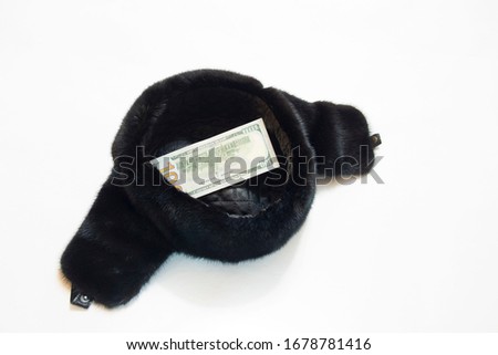 
Ushanka hat with a 100 dollar bill inside