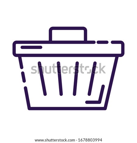 shopping basket commerce line style icon vector illustration design
