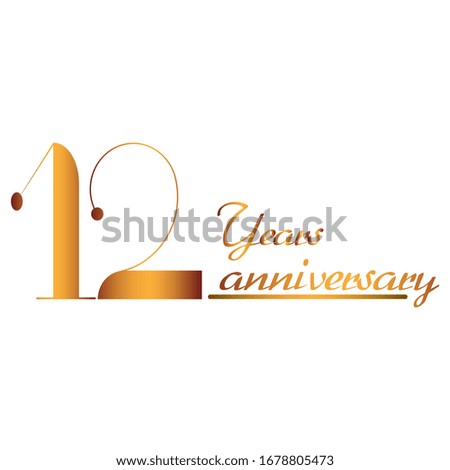 12 year anniversary gold logo