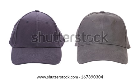 Blue and Gray working peaked caps. Isolated on a white background.
