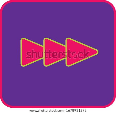 Fast forward button neon pink and blue background for music, movie and computer concepts. 