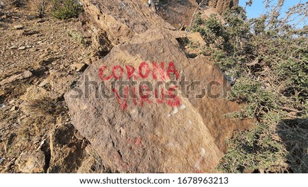 Inscription COVID-19 On Stone. WHO introduced name for Corona virus disease named COVID-19 On The Stone Background