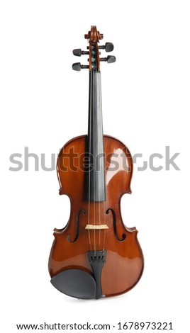 Beautiful classic violin isolated on white. Musical instrument