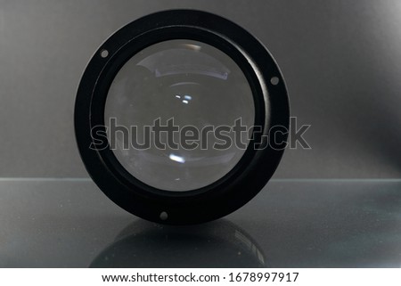 Trick lens for photography made of the best glass cut in the studio