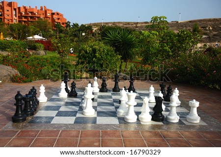 outdoor big chess in the garden
