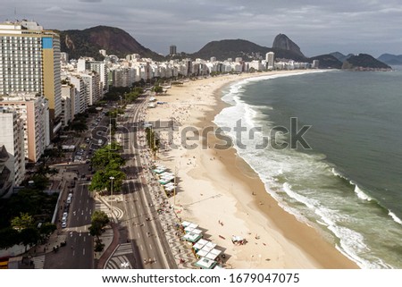 The legendary copacabana beach in Rio de Janeiro, Brazil