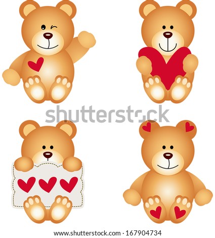Cute Teddy Bear With Heart