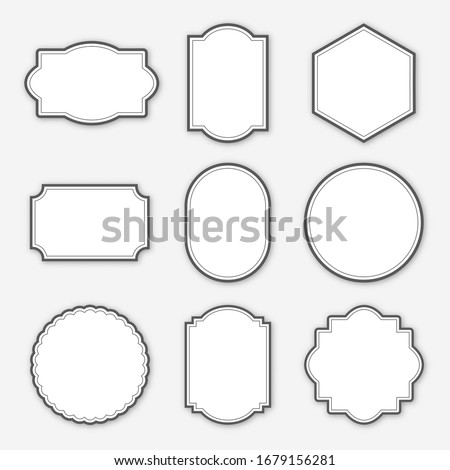 blank frame labels collection premium isolated on white background. vector illustration.