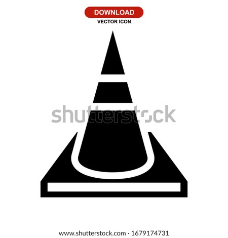 traffic cone icon or logo isolated sign symbol vector illustration - high quality black style vector icons
