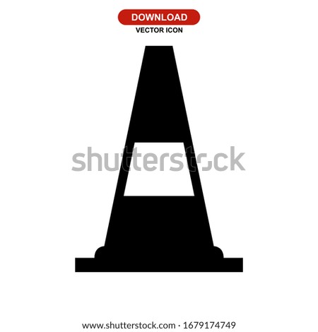 traffic cone icon or logo isolated sign symbol vector illustration - high quality black style vector icons
