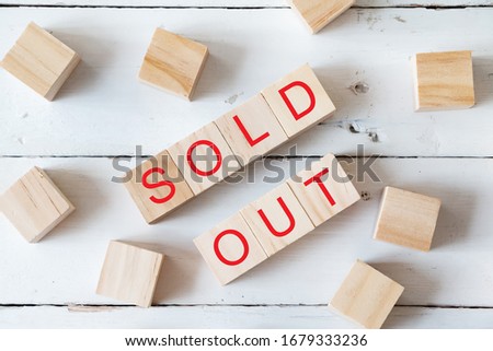 Wooden Blocks with the text Sold out