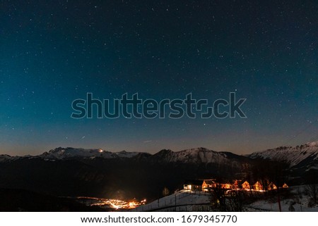Starry night in the julian alps during winter