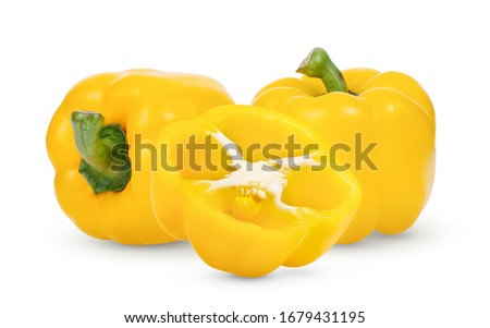 yellow peppers isolated on white background full depth of field