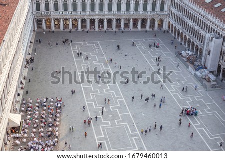 Square in Venice filled with people