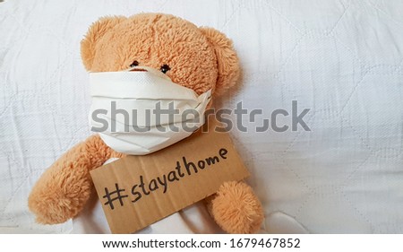 Teddy bear with face mask Royalty-Free Stock Photo #1679467852