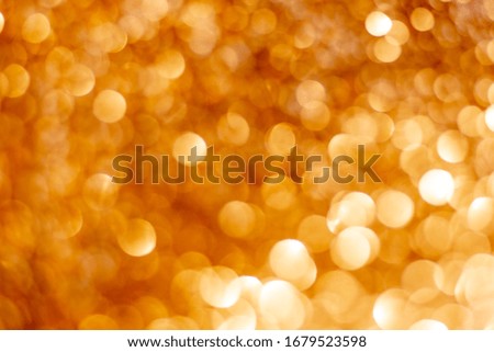 Golden silver glitter bokeh blurred abstract background overlay