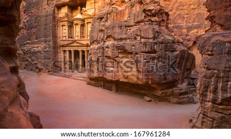 Picture from top, showing complete area of entrance in City of Petra, Jordan