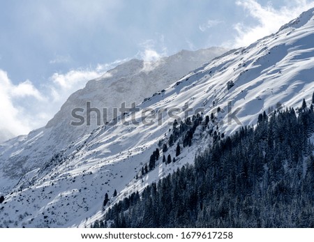 Very nice snowy mountain view in Pitztal, Austria. 