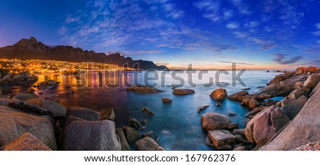 Cape Town's Table Mountain, Lions head & Twelve Apostles are popular hiking destinations for both locals and tourists all year round Royalty-Free Stock Photo #167962376