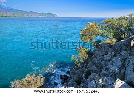 Rocks in Turkey on the Mediterranean coast