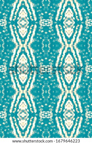Watercolour Spot. Shibori Pattern. Digital Brush. Vintage Abstract Ornament. Infinite Abstract Canvas. Turquoise,Pink,Gold Endless Zigzag Rapport. Spot Watercolour Spot.