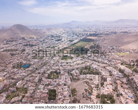 Aerial images of La Molina distrais. Lima Peru.