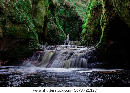 Glen finnich also known as the Devils Pulpit, highlands, Scotland, Uk.