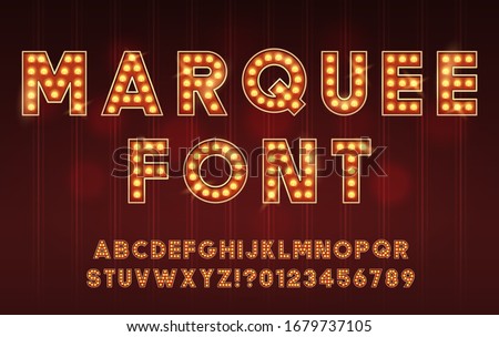 Retro Cinema or Theater Shows Marquee Font for Dark Background Royalty-Free Stock Photo #1679737105