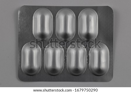 medicine tablet in capsules. photography of medicinal products