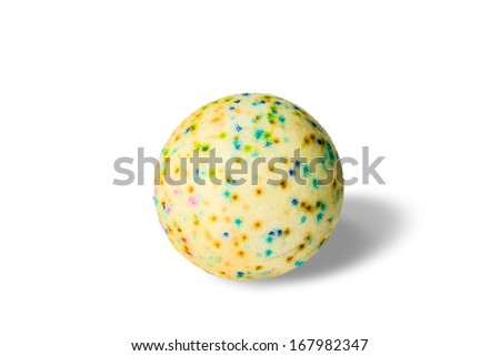 Multicolored sponge ball with shadow: dimensional depth