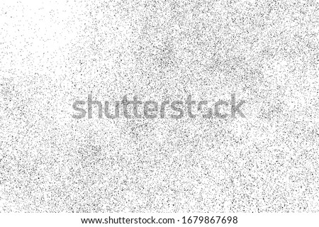 Black grainy texture isolated on white background. Dust overlay. Dark noise granules. Digitally generated image. Vector design elements. Illustration, Eps 10. Royalty-Free Stock Photo #1679867698