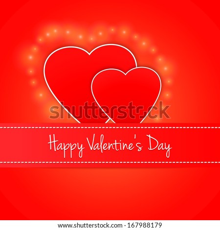 Vector invitation card. Happy Valentine's Day. Heart silhouette. Elegant template for your tender design.