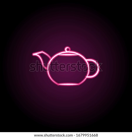 Tea pot hand drawn neon icon. Simple thin line, outline vector of tea icons for ui and ux, website or mobile application