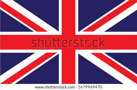 The red, white and blue flag, the flag of the Great Britain  Royalty-Free Stock Photo #1679969470