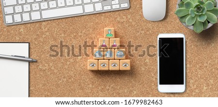 cubes with text health check icons on cork background
