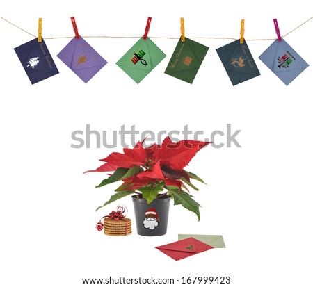 Happy Kwanzaa Kinara, Merry Christmas, Peace on Earth, Seasons Greetings, Joy to the World, Holly Leaves Card Envelopes Hanging Black Santa Claus on Poinsettia Flower pot Holiday Cookies 