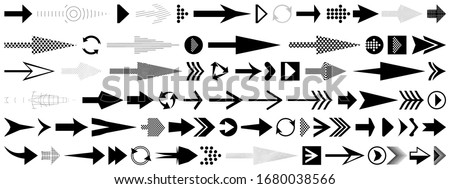 Arrow set. Different black directional icons, vector illustration collection for web design, mobile apps, interface and other design.
