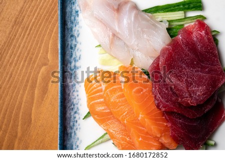 Asian Traditional Food Mix Sashimi Set