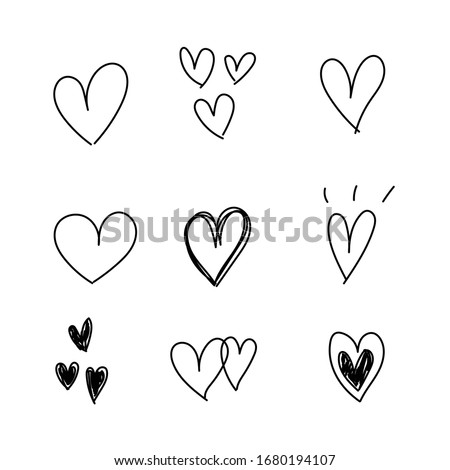 Heart Doodle Hand Draw, vector illustration Royalty-Free Stock Photo #1680194107