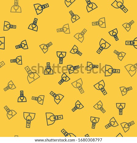 Blue line Priest icon isolated seamless pattern on yellow background.  Vector Illustration