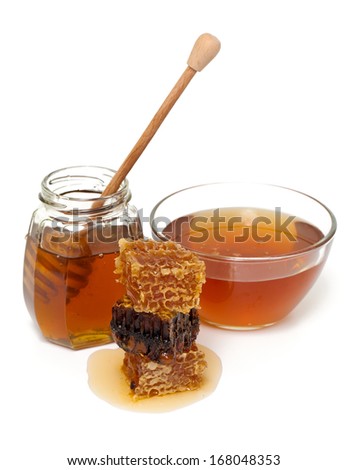 fresh honey over white