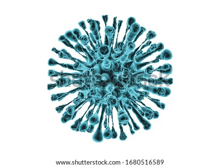 3D medical illustration of Corona Virus, Covid-19. Isolated Corona Virus on White 3D rendered.  Royalty-Free Stock Photo #1680516589