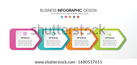 Business infographic template with 4 elements. 3d diagram. Vector