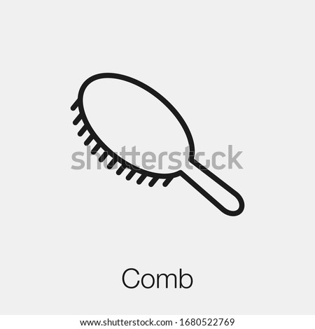 comb icon vector. Linear style sign for mobile concept and web design. comb symbol illustration. Pixel vector graphics - Vector. Royalty-Free Stock Photo #1680522769