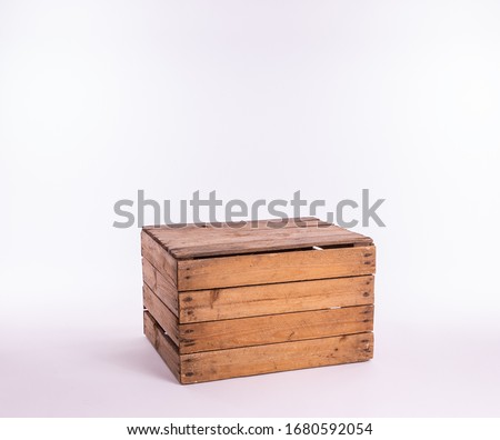 wooden crate isolated on white background Royalty-Free Stock Photo #1680592054
