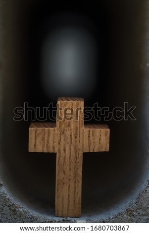 This is a picture symbolizing the image of the cross in the tomb to celebrate Easter.